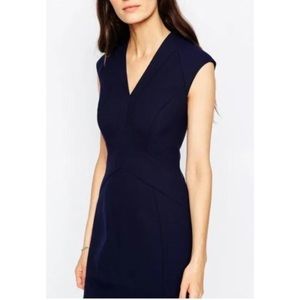 Reiss Navy Wool Blend Dress